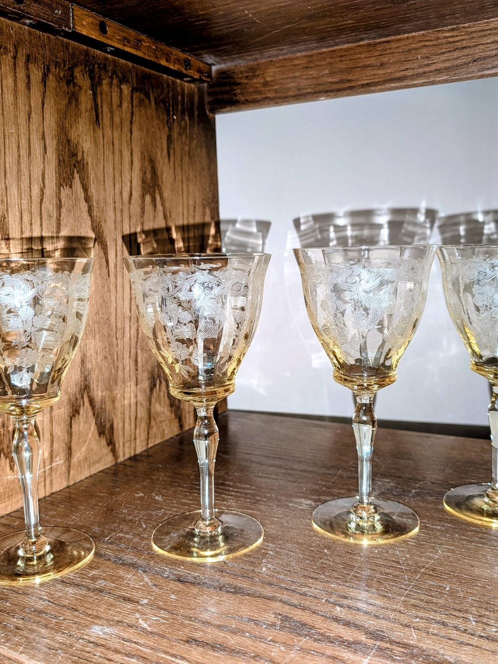 Tiffin-Franciscan Rosalind Mandarin yellow depression glasses- Set of 4